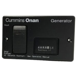 Cummins Onan Generator Accessory - 0300-4940, Start/Stop Switch And Analog Hour Meter Panel For Standard Diesel Generators