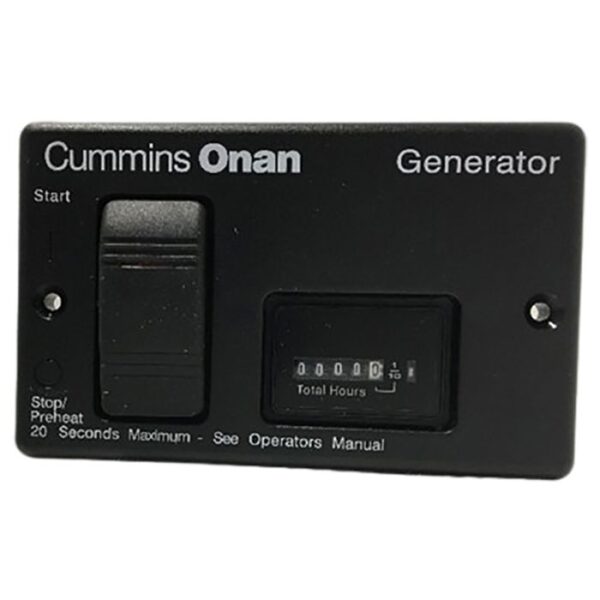 Cummins Onan Generator Accessory - 0300-4940, Start/Stop Switch And Analog Hour Meter Panel For Standard Diesel Generators