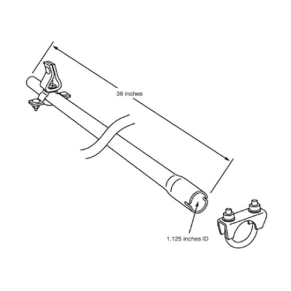 Cummins Onan Generator Accessory - A046F728, Straight Tailpipe Kit, 1 1/8" Pipe Dia. x 36"