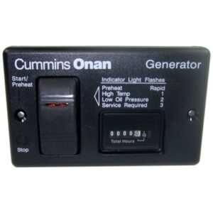 Cummins Onan Generator Accessory - 0300-4943, Start/Stop Switch And Analog Hour Meter Panel For Quiet Diesel Generators
