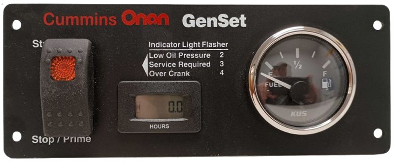 Cummins Onan Generator Accessory - 028-00019, Start/Stop Switch with LCD Hourmeter and Fuel Gauge Panel for Gasoline And LP RV Generators - Image 2
