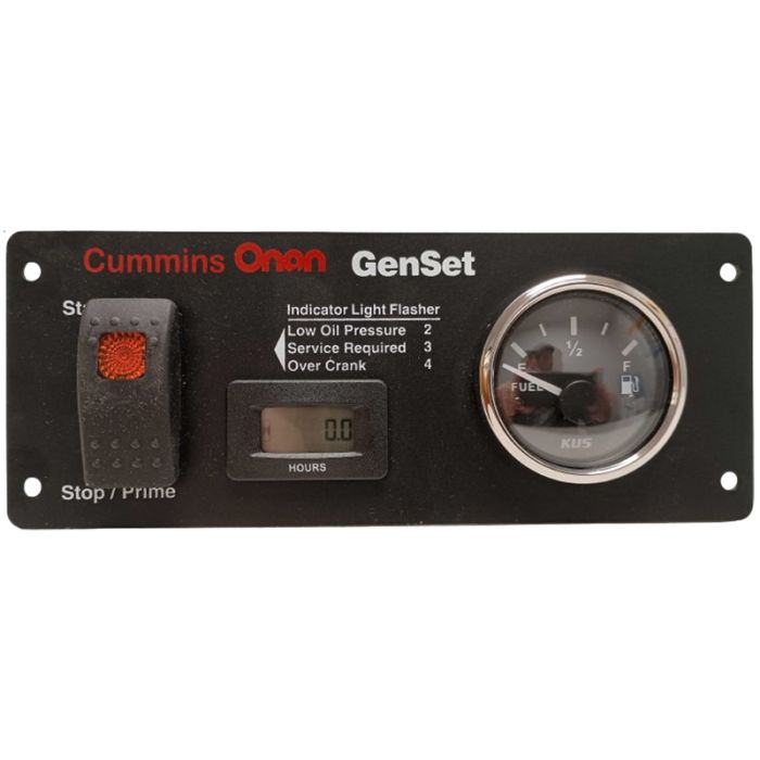 Cummins Onan Generator Accessory - 028-00019, Start/Stop Switch with LCD Hourmeter and Fuel Gauge Panel for Gasoline And LP RV Generators
