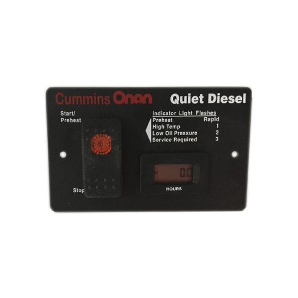 Cummins Onan Generator Accessory - 028-00023, Start/Stop Switch And LCD Hourmeter Panel For Quiet Diesel Generators