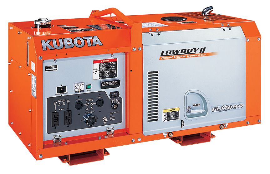 Kubota Lowboy II Diesel Generator - GL11000, 11 kW Standby, 10 kW Prime, Single-Phase, 120-240 Volt, Liquid-Cooled, Enclosed - Image 2