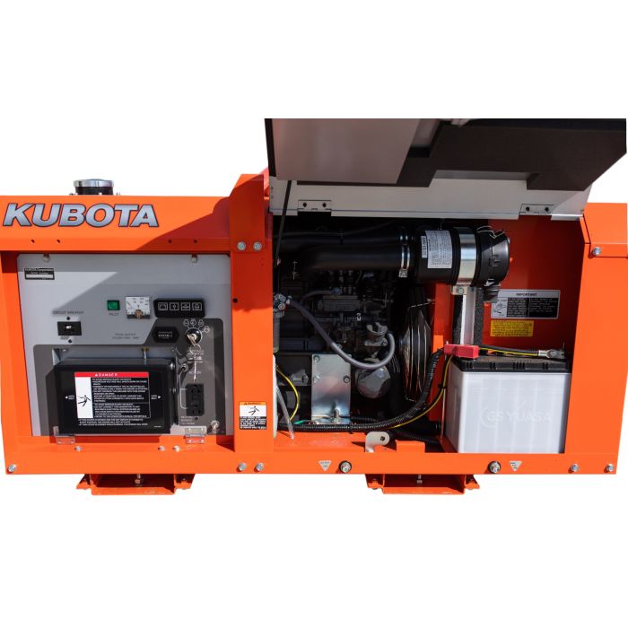 Kubota Lowboy II Diesel Generator - GL11000TM, 11 kW Standby, 10 kW Prime, Single-Phase, 120-240 Volt, Liquid-Cooled, Enclosed, Terminal Lugs - Image 11