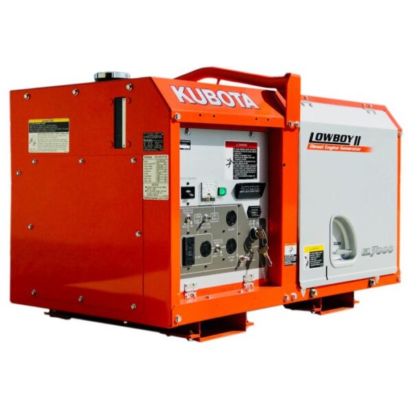 Kubota Lowboy II Diesel Generator - GL7000, 7 kW Standby, 6.5 kW Prime, Single-Phase, 120-240 Volt, Liquid-Cooled, Enclosed