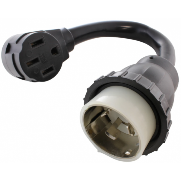 1.5 Foot 50 Amp Rated 125/250 Volt SS2-50P/CS6365 Plug To NEMA 14-50R RV/Range/EV Receptacle Adapter Cord
